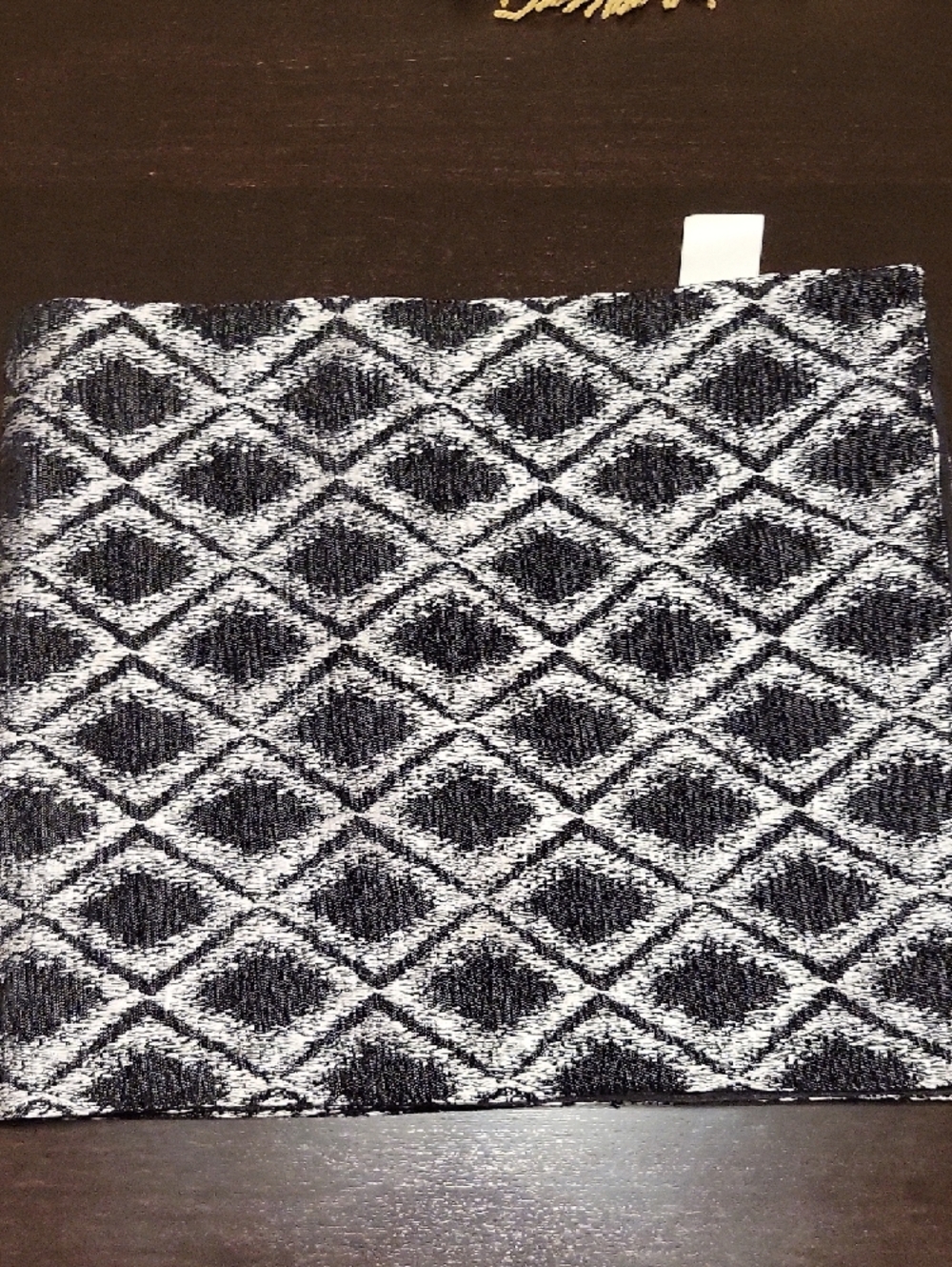 Black and Silver Diamond Pattern Table Runner